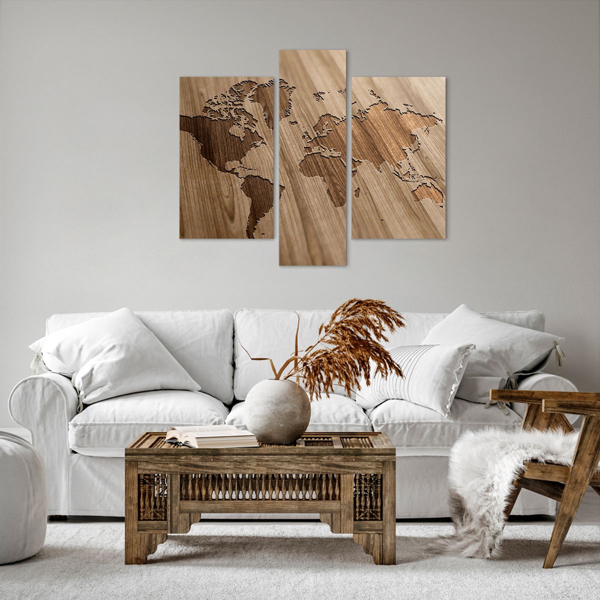 Obraz Na Płótnie - Mapa Kontynent - 95X80 Cm - Cb95X80-3042