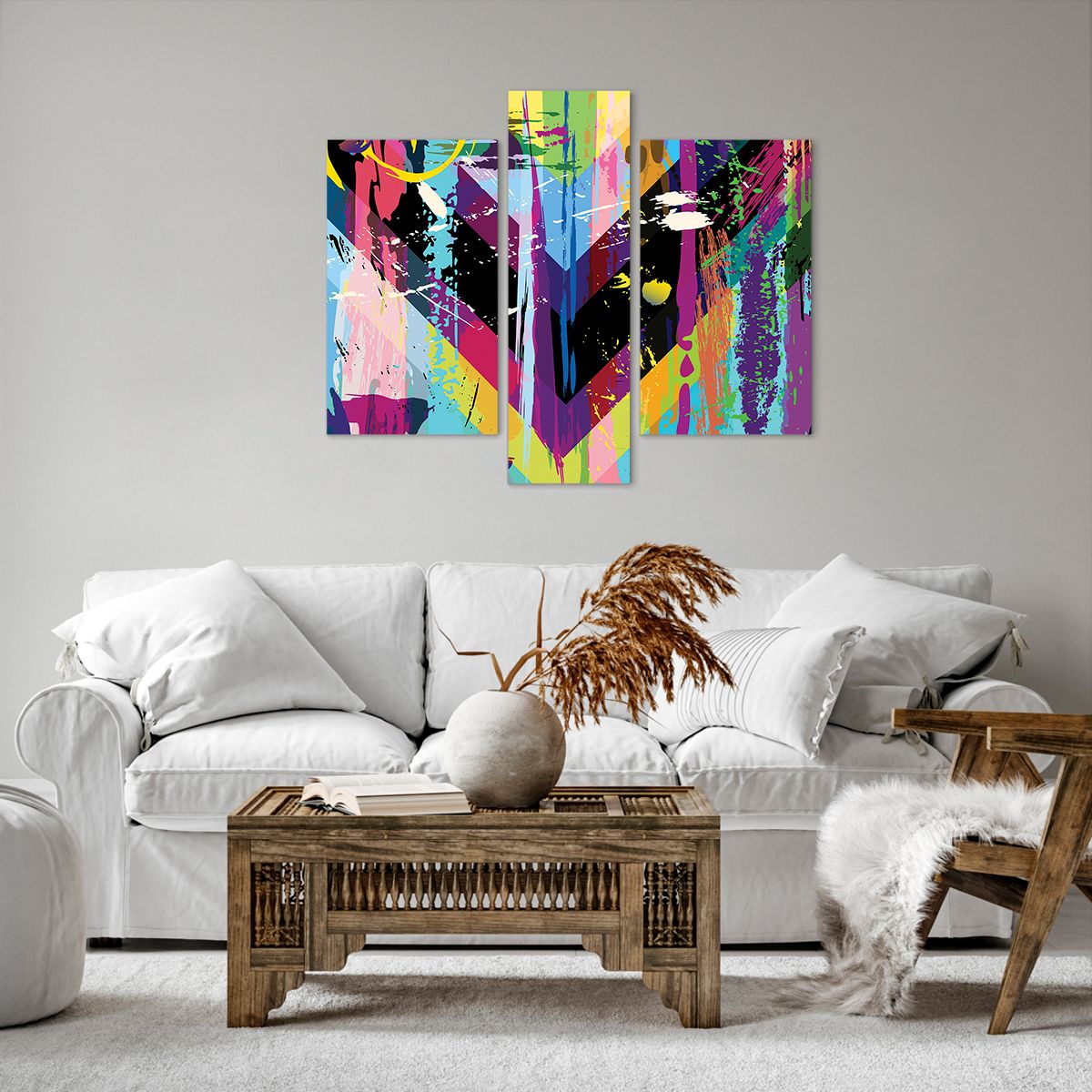 Obraz Na Płótnie - Kompozycja Kolory - 95X80 Cm - Cb95X80-3604