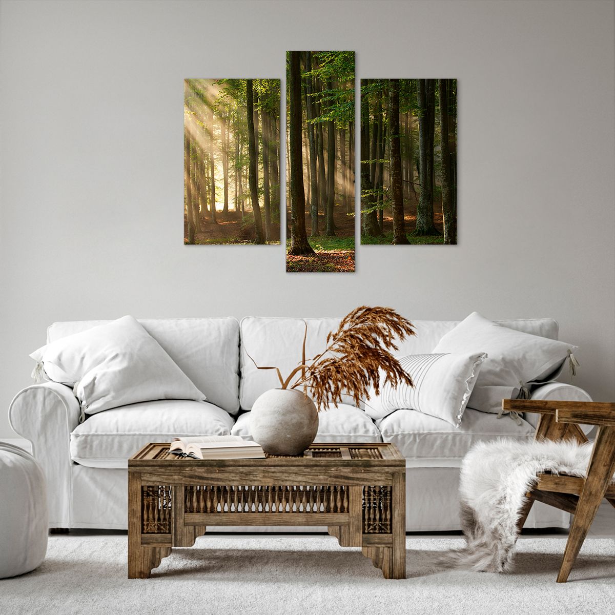 Obraz Na Płótnie - Las Drzewa Chrust  - 95X80 Cm - Cb95X80-3628