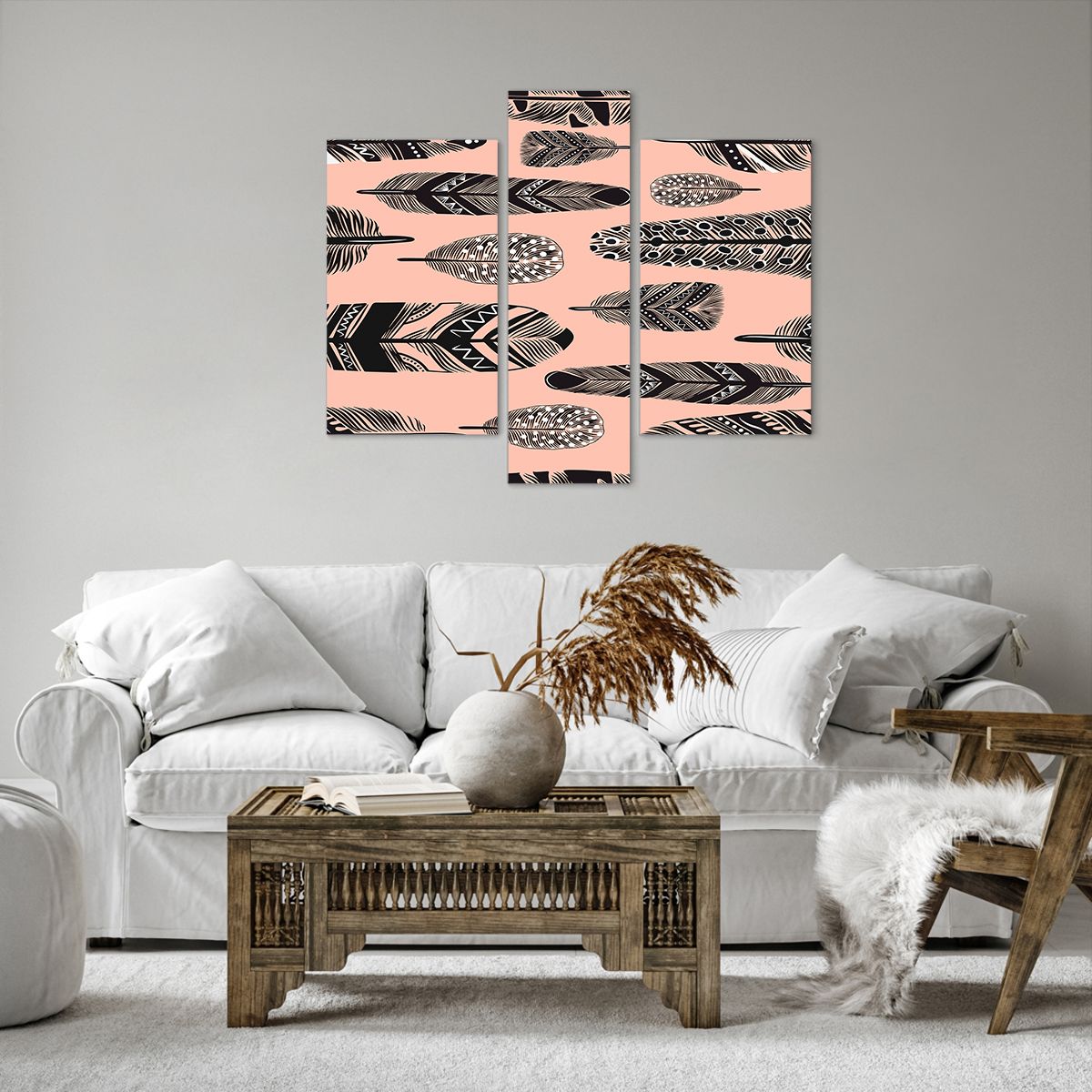 Obraz Na Płótnie - Kompozycja Pióra - 95X80 Cm - Cb95X80-3786