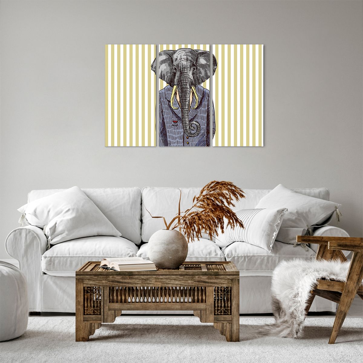 Obraz Na Płótnie - Słoń Elegant  - 105X70 Cm - Ce105X70-3209