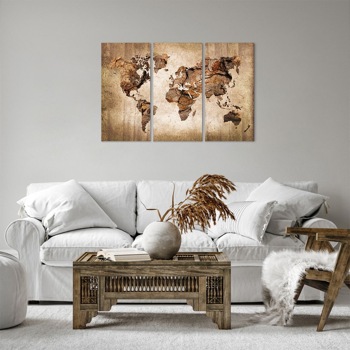 Obraz Na Płótnie - Mapa Kontynenty - 105X70 Cm - Ce105X70-3590
