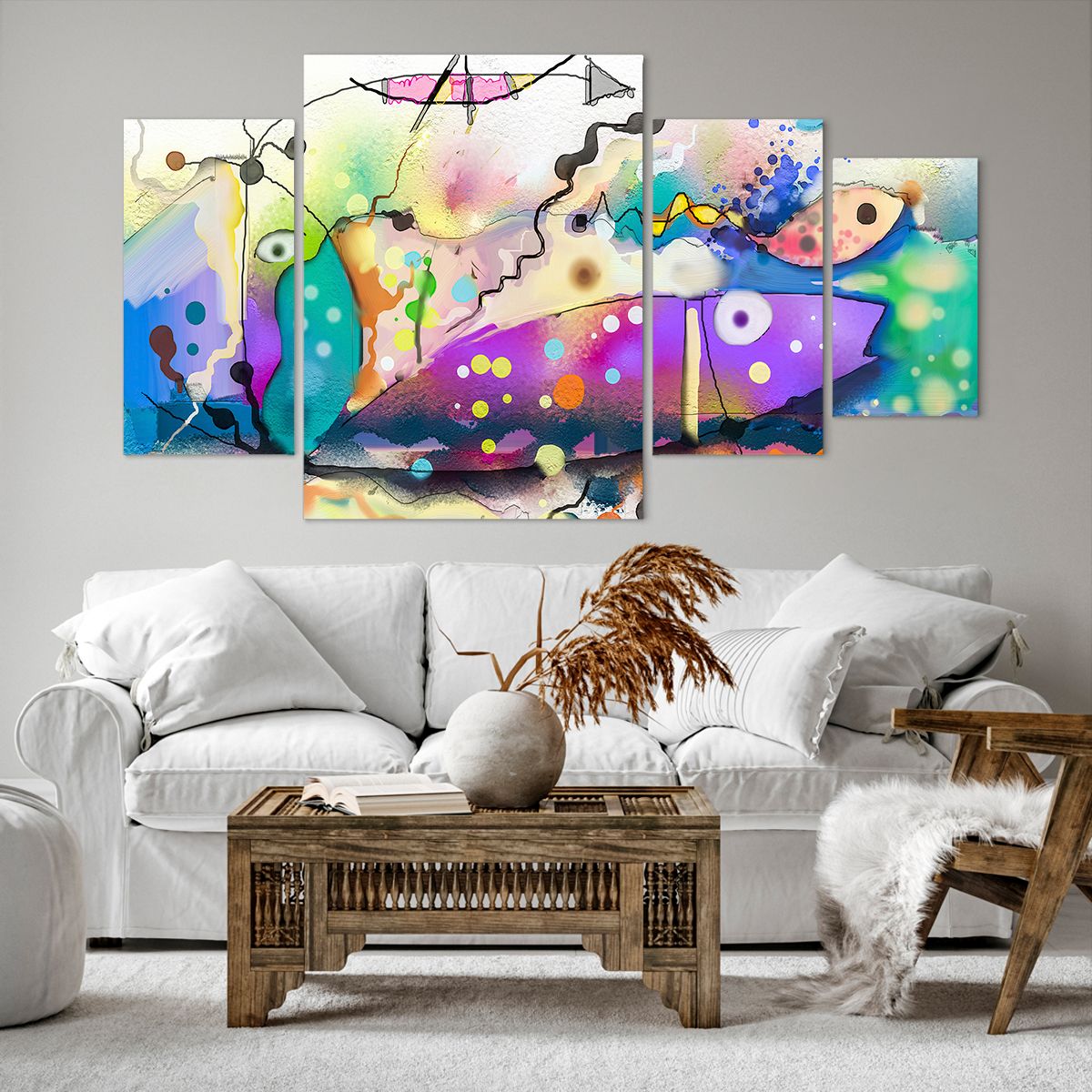Obraz Na Płótnie - Ryby Pastele  - 160X90 Cm - Dl160X90-4096