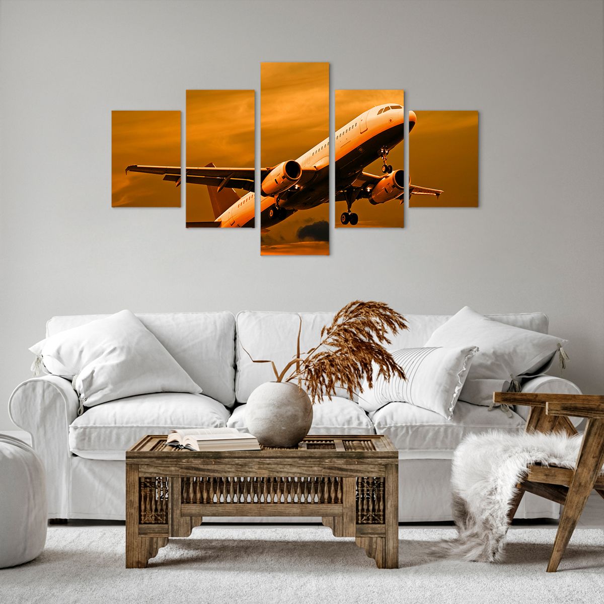 Obraz Na Płótnie - Samolot Start - 125X70 Cm - Ea125X70-0368