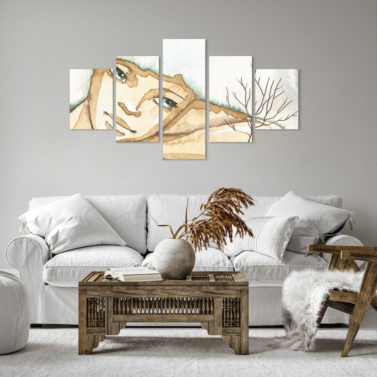 Obraz Na Płótnie - Kobieta Rysunek - 125X70 Cm - Ea125X70-3175