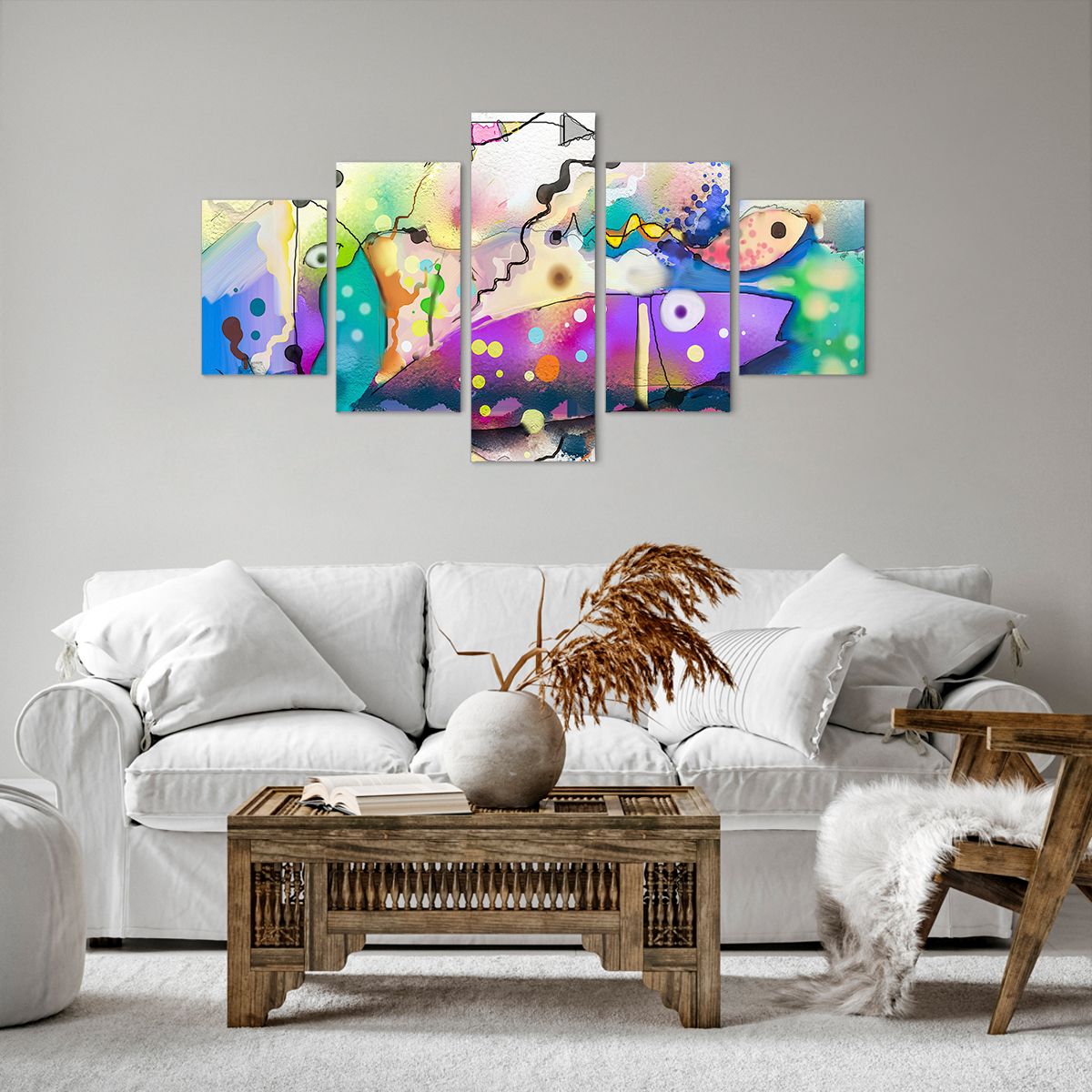 Obraz Na Płótnie - Ryby Pastele  - 125X70 Cm - Ea125X70-4096