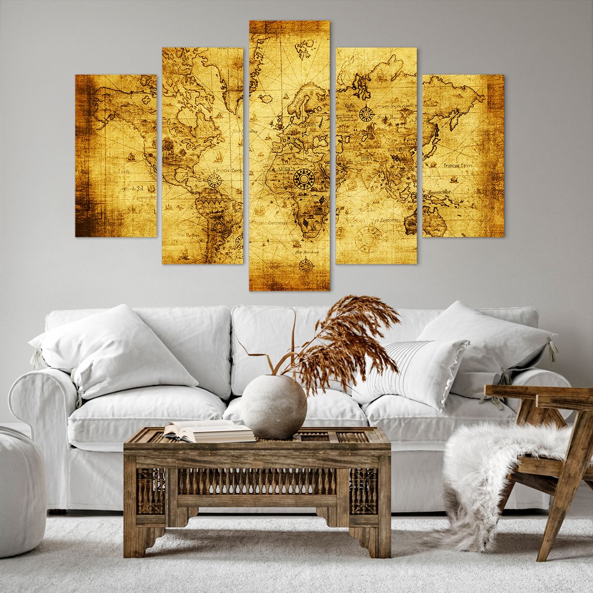 Obraz Na Płótnie - Mapa Świata - 150X100 Cm - Ea150X100-0127