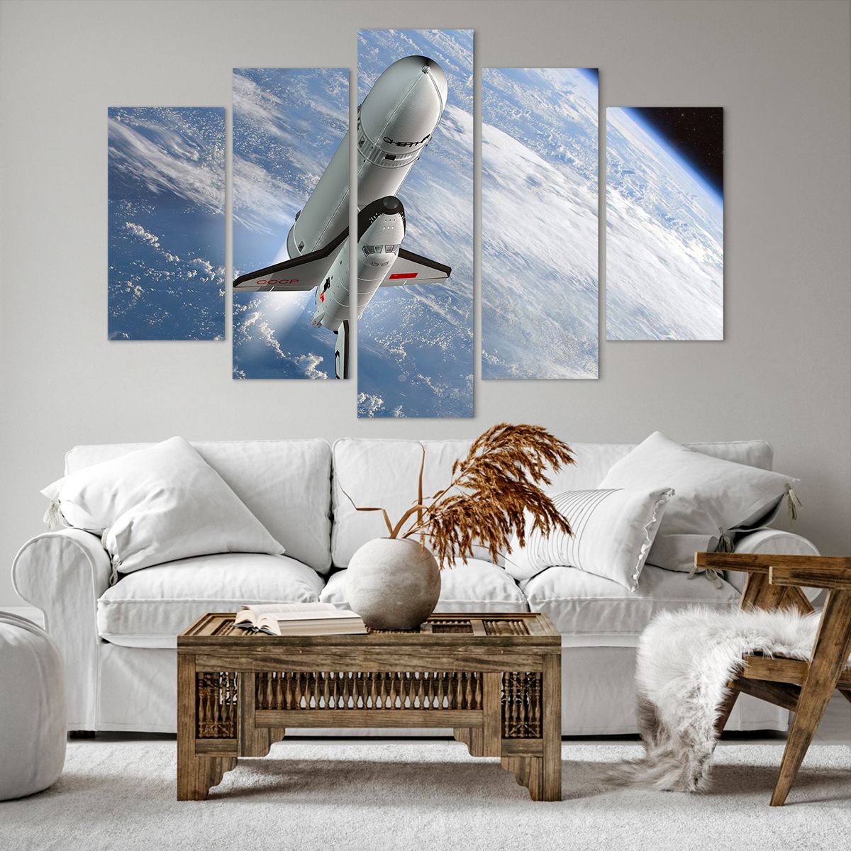 Obraz Na Płótnie - Sputnik Orbita - 150X100 Cm - Ea150X100-0496