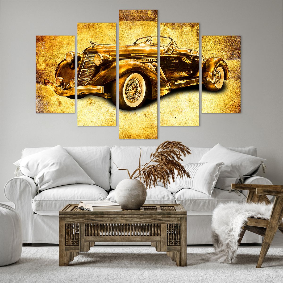 Obraz Na Płótnie - Samochód Sepia - 150X100 Cm - Ea150X100-0529