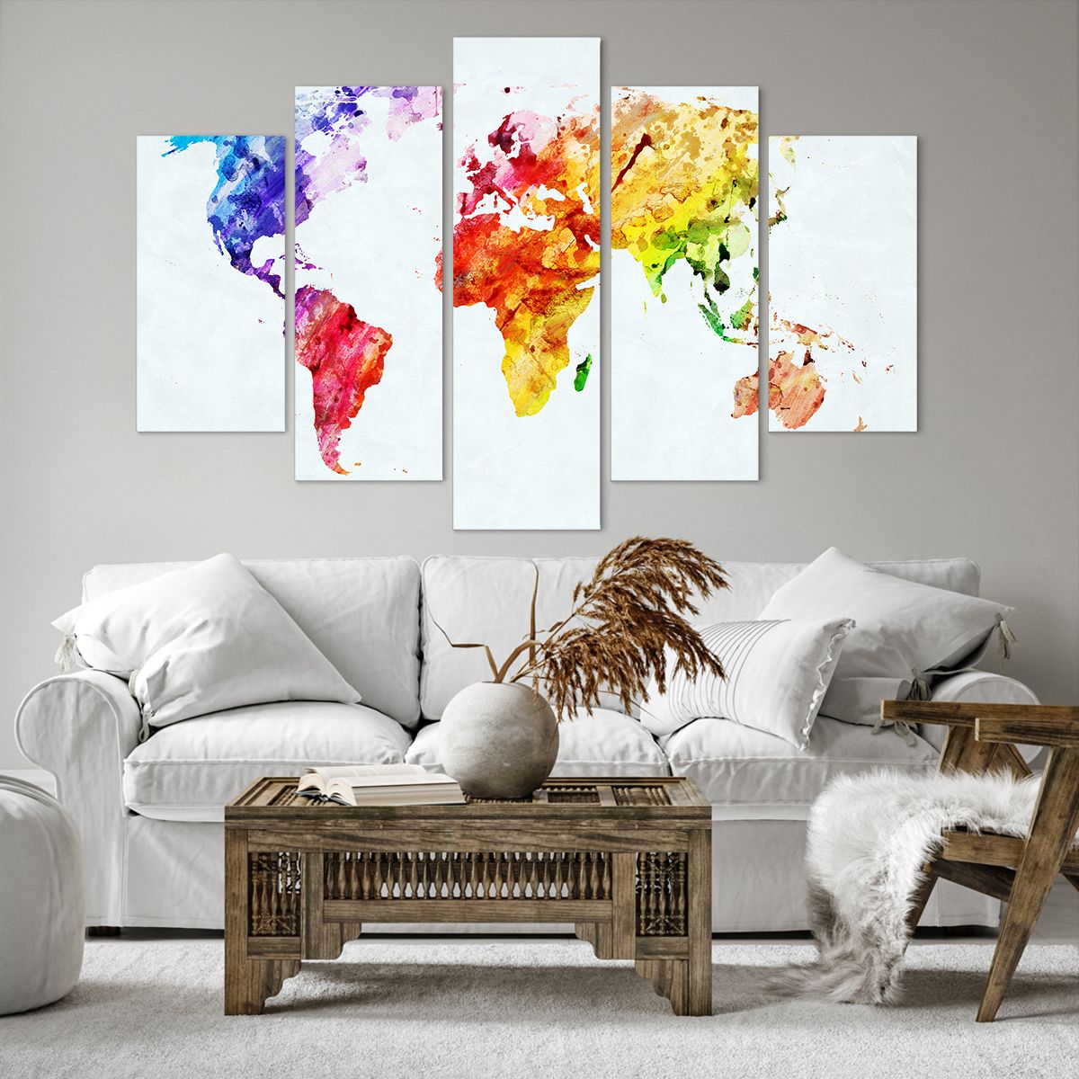 Obraz Na Płótnie - Mapa Kontynent - 150X100 Cm - Ea150X100-2799