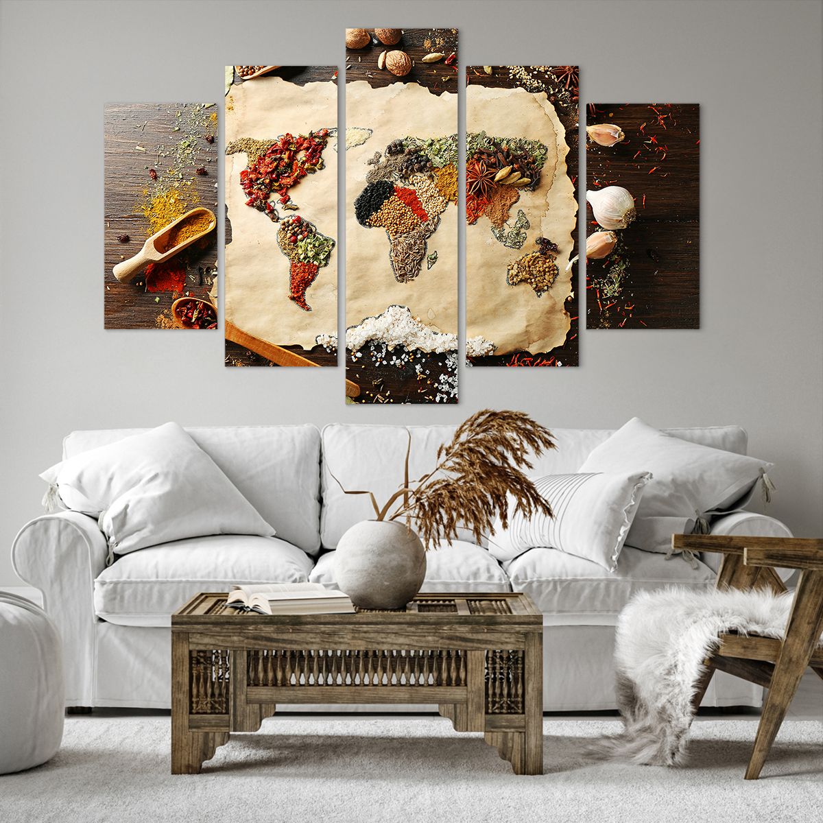 Obraz Na Płótnie - Mapa Przyprawy  - 150X100 Cm - Ea150X100-2832