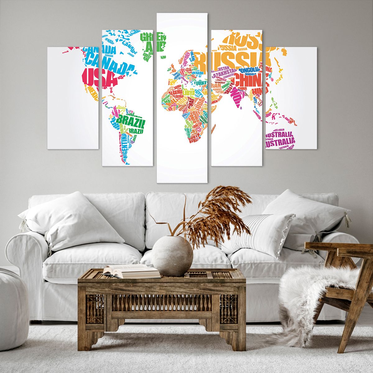 Obraz Na Płótnie - Mapa Kontynent - 150X100 Cm - Ea150X100-2860