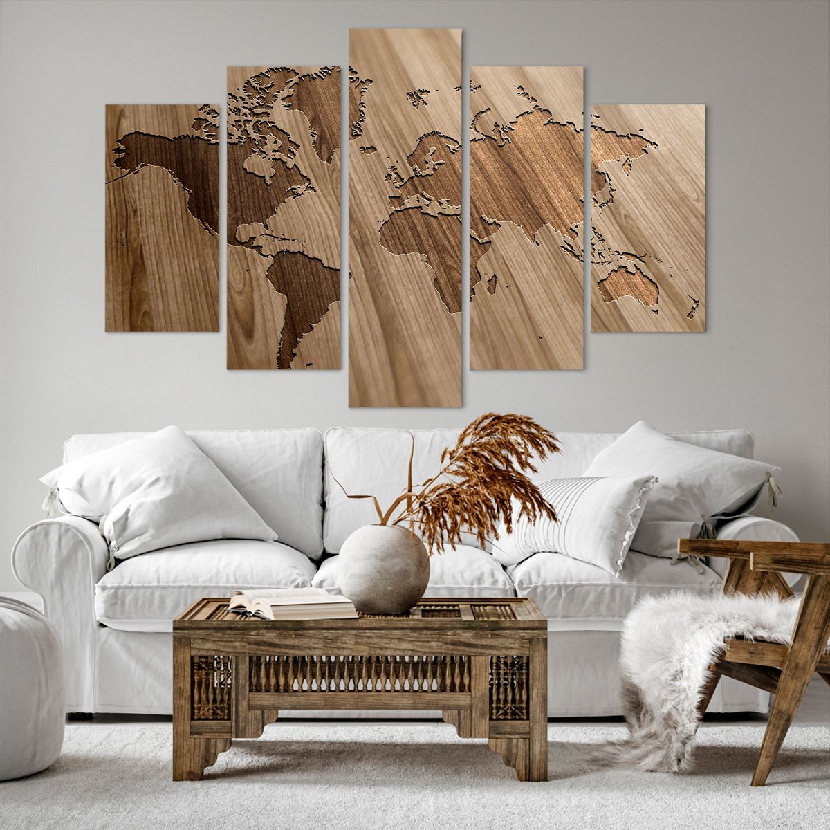 Obraz Na Płótnie - Mapa Kontynent - 150X100 Cm - Ea150X100-3042