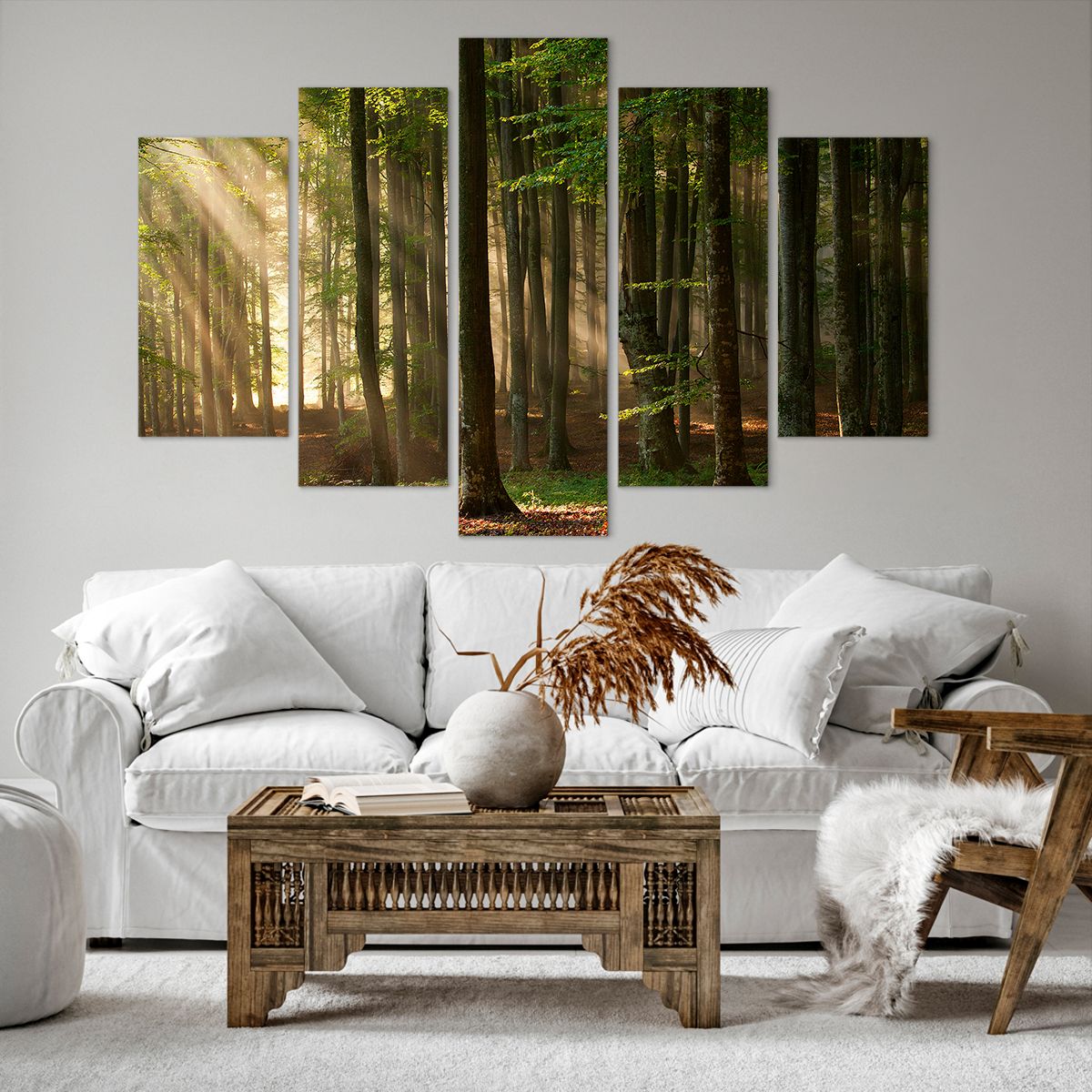 Obraz Na Płótnie - Las Drzewa Chrust  - 150X100 Cm - Ea150X100-3628