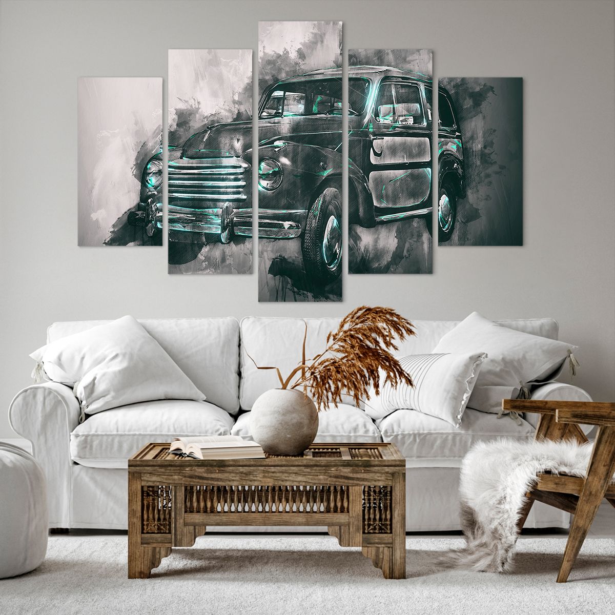 Obraz Na Płótnie - Samochód Retro  - 150X100 Cm - Ea150X100-3834