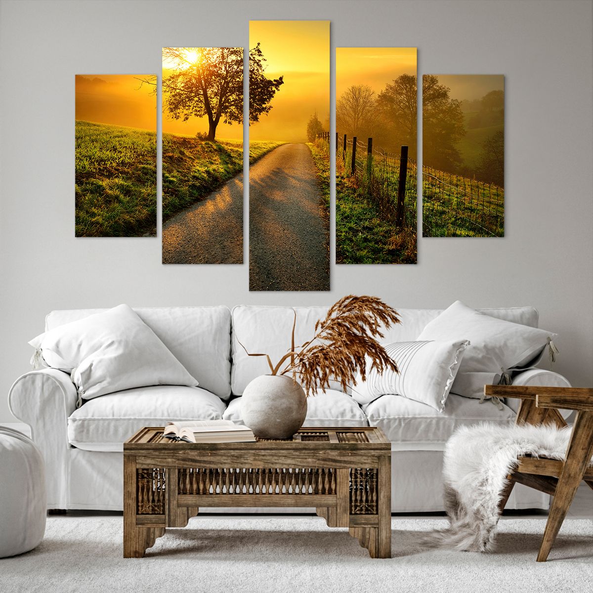 Obraz Na Płótnie - Droga Pole Łąka - 150X100 Cm - Ea150X100-3851