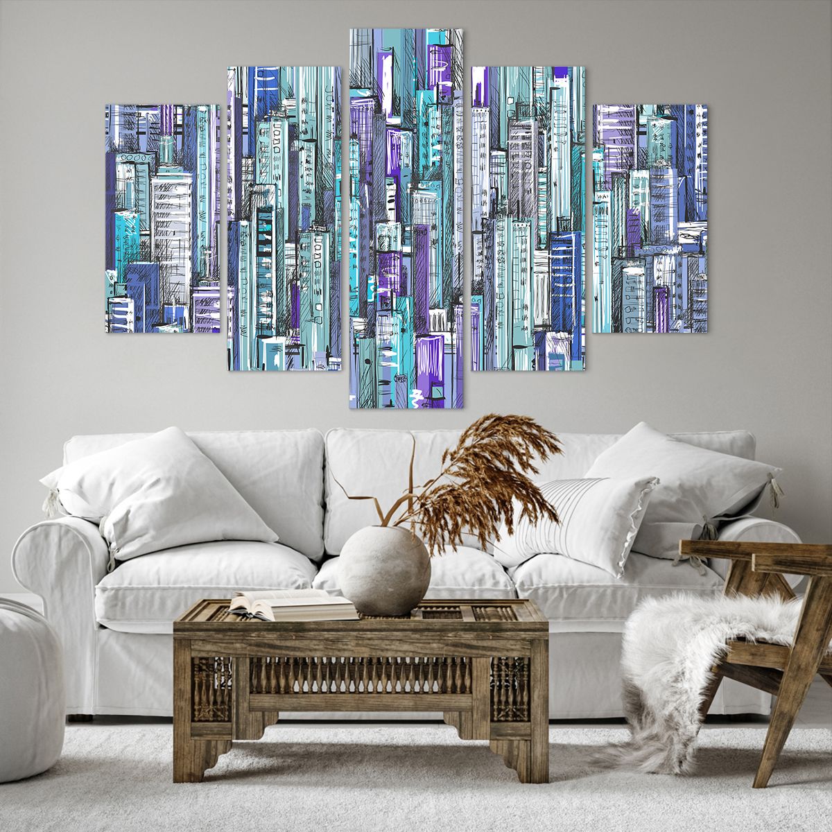 Obraz Na Płótnie - Drapacze Chmur - 150X100 Cm - Ea150X100-3857