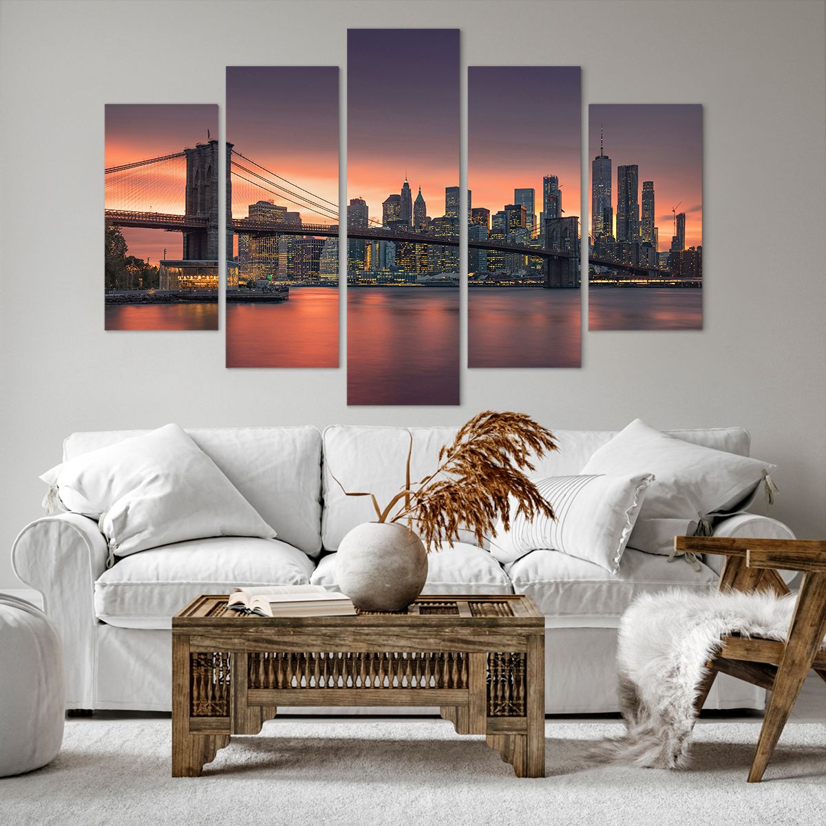 Obraz Na Płótnie - Most Brooklin Ny - 150X100 Cm - Ea150X100-4048
