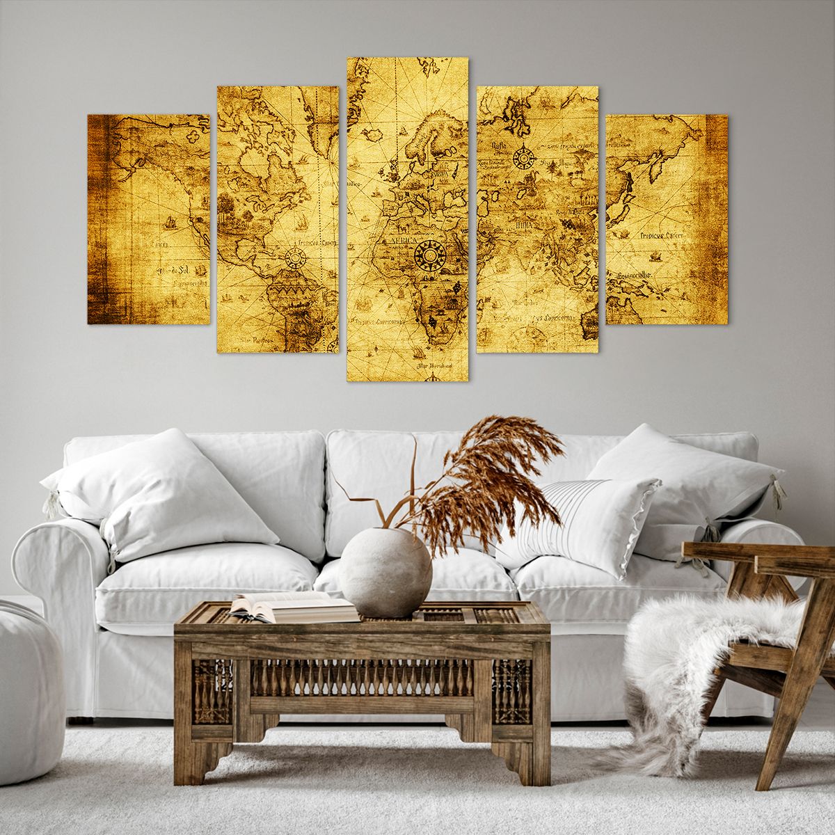 Obraz Na Płótnie - Mapa Świata - 160X85 Cm - Ea160X85-0127