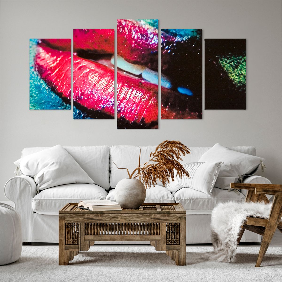 Obraz Na Płótnie - Kobieta Usta  - 160X85 Cm - Ea160X85-0231