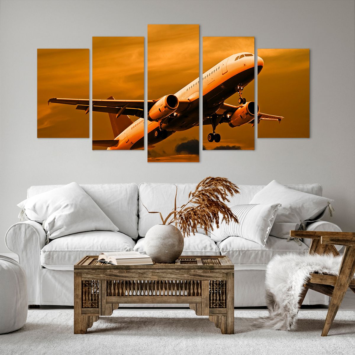 Obraz Na Płótnie - Samolot Start - 160X85 Cm - Ea160X85-0368