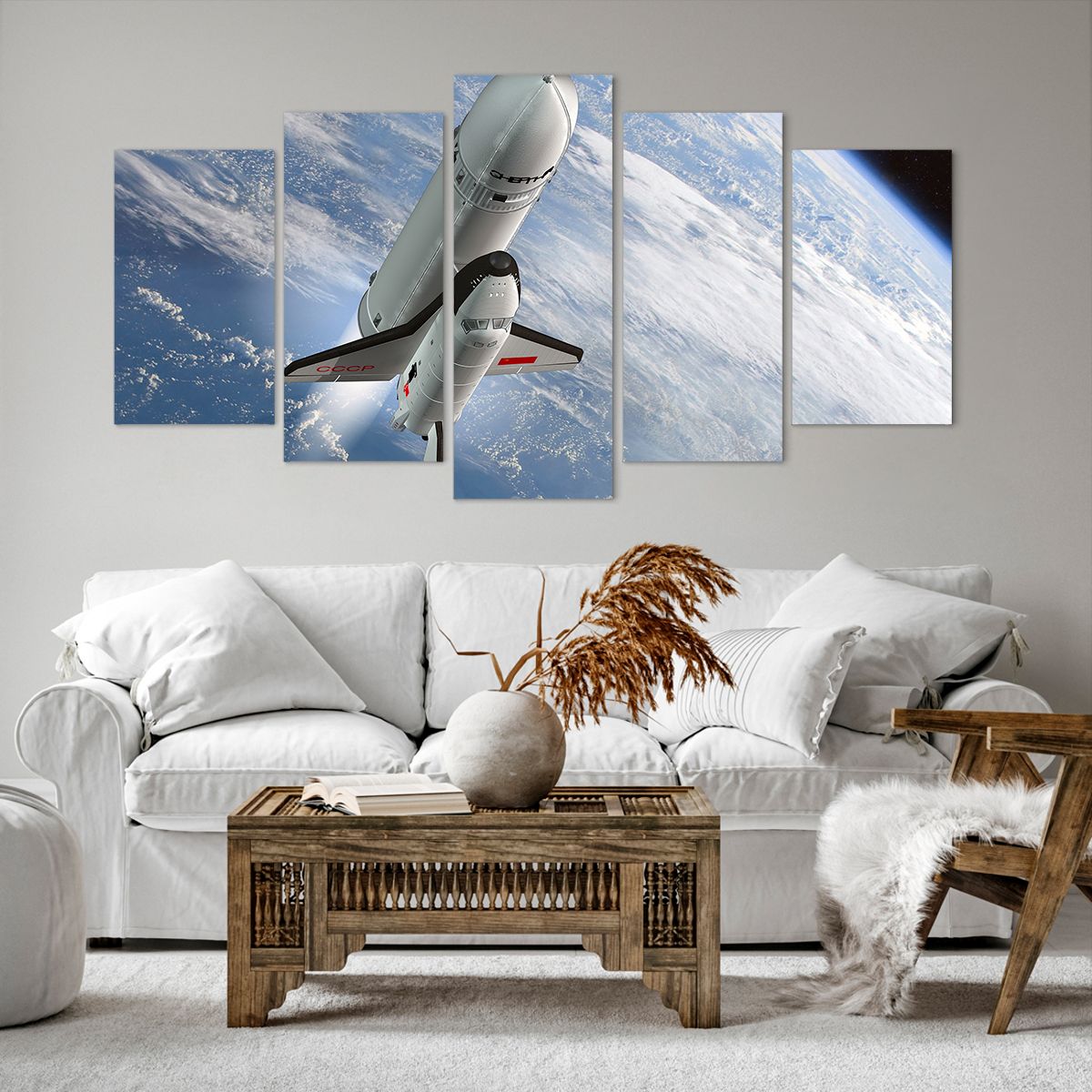 Obraz Na Płótnie - Sputnik Orbita - 160X85 Cm - Ea160X85-0496