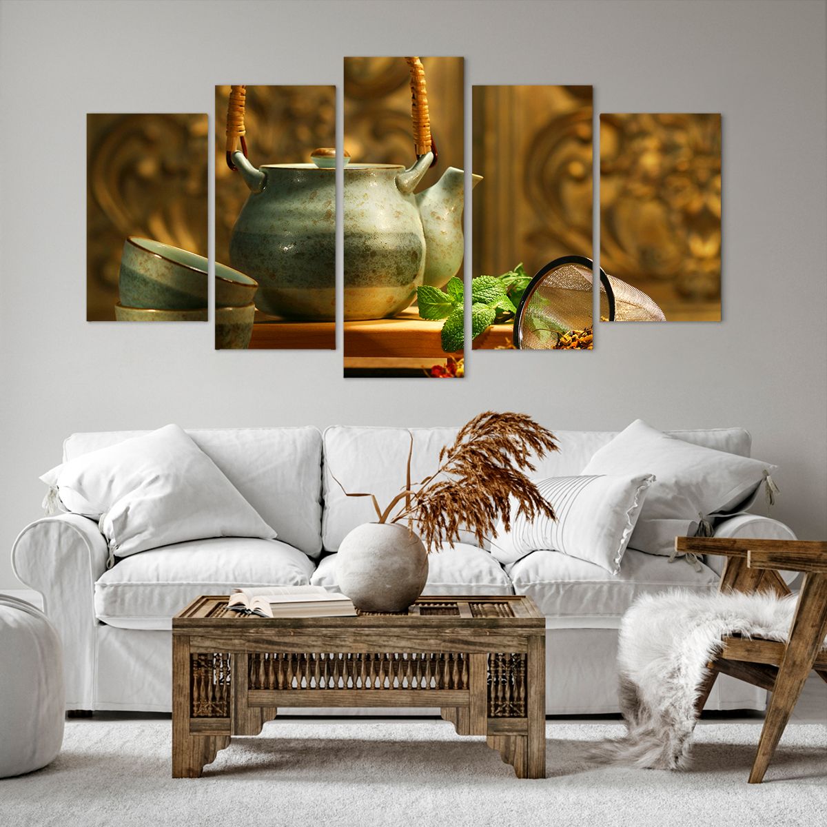Obraz Na Płótnie - Imbryk Herbata - 160X85 Cm - Ea160X85-2628