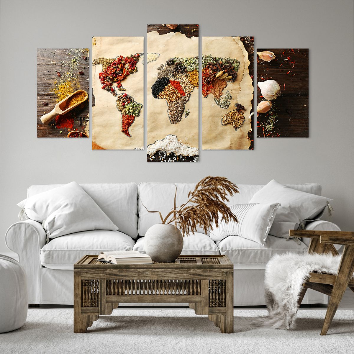 Obraz Na Płótnie - Mapa Przyprawy  - 160X85 Cm - Ea160X85-2832