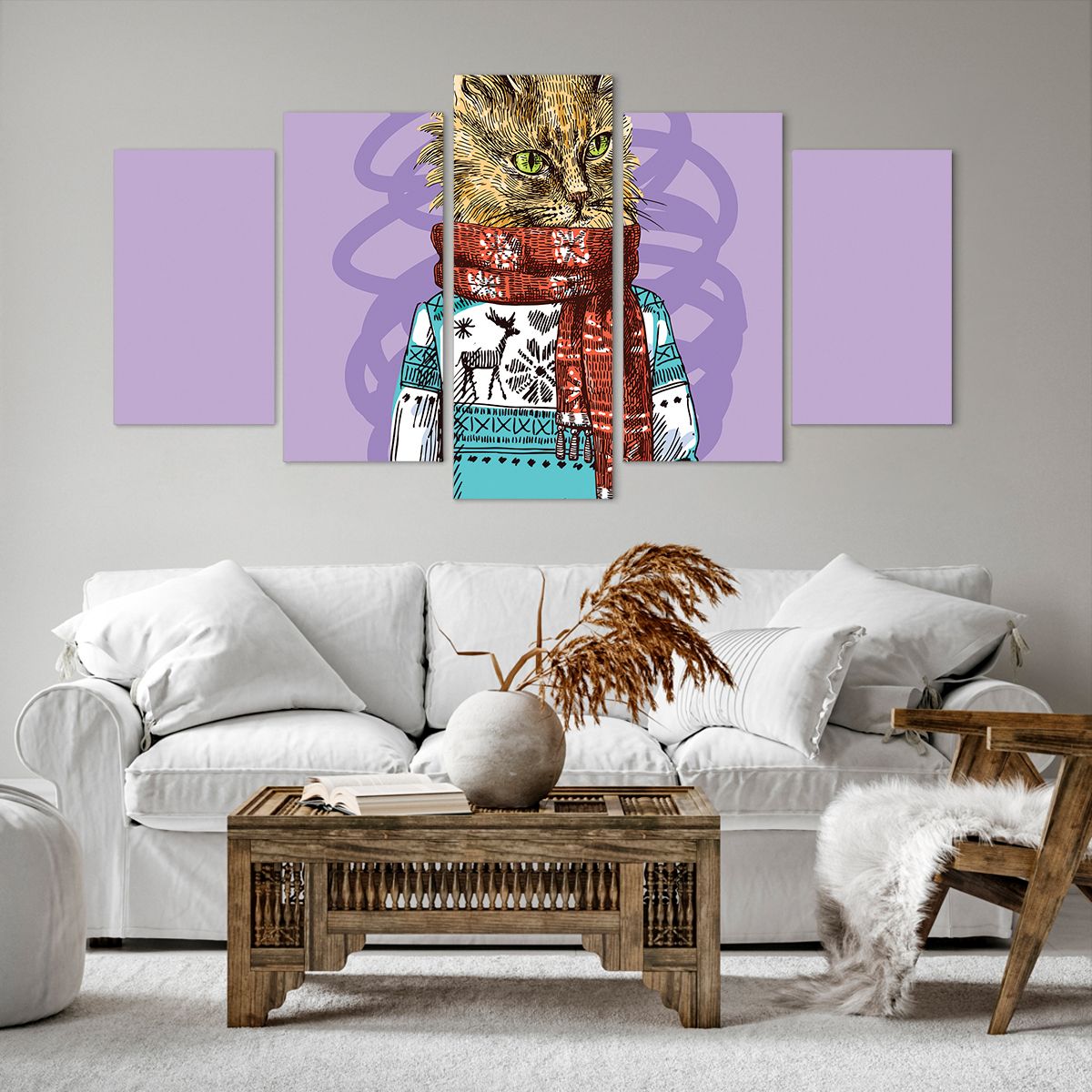 Obraz Na Płótnie - Kot Elegant - 160X85 Cm - Ea160X85-3201