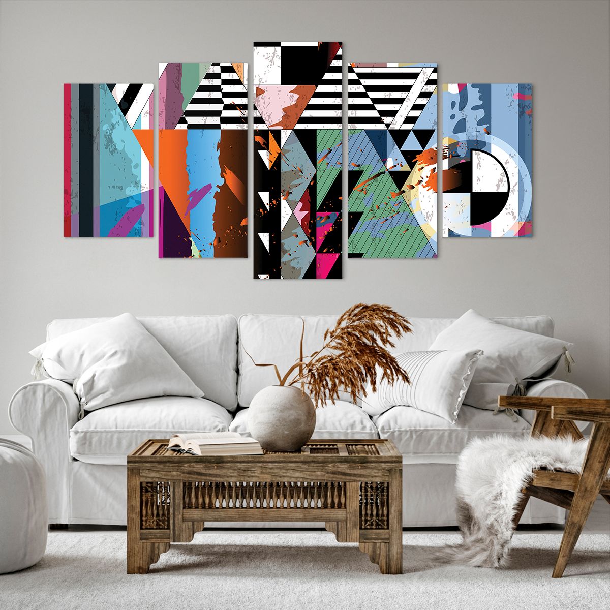 Obraz Na Płótnie - Kompozycja Figury - 160X85 Cm - Ea160X85-3636