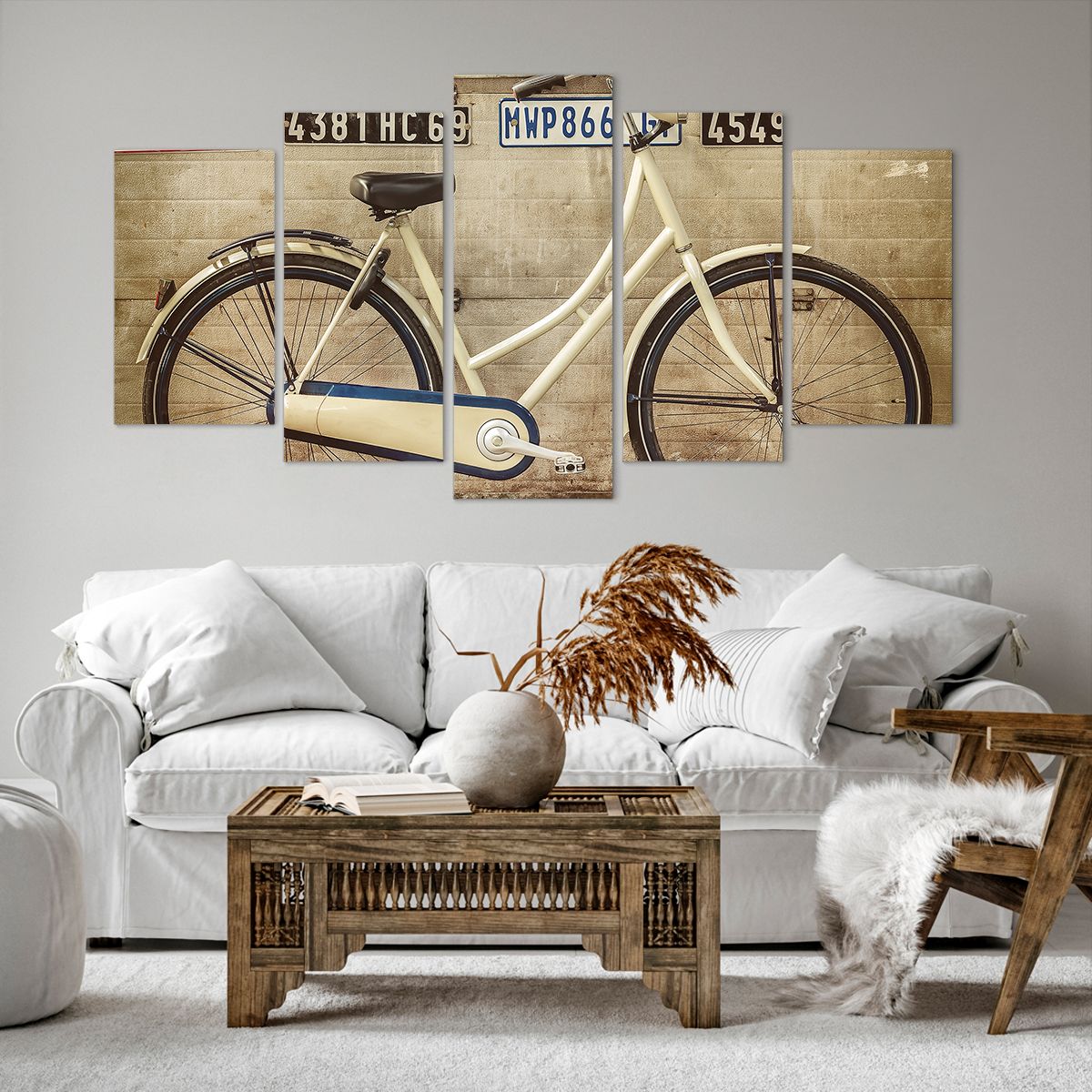 Obraz Na Płótnie - Rower Mur Tablica - 160X85 Cm - Ea160X85-3764
