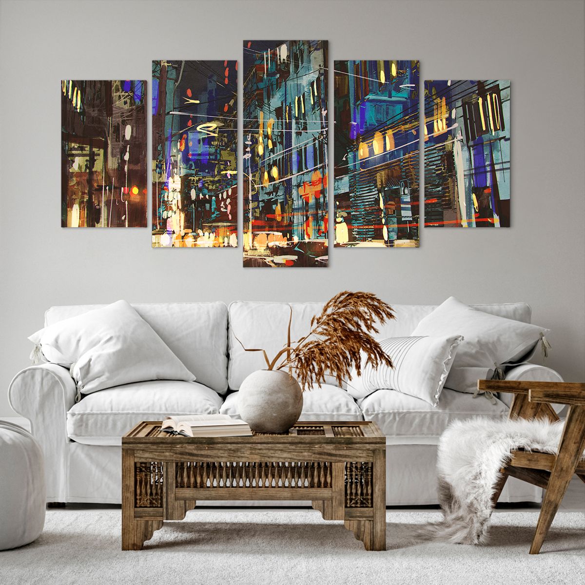 Obraz Na Płótnie - Miasto Centrum Auto - 160X85 Cm - Ea160X85-3787