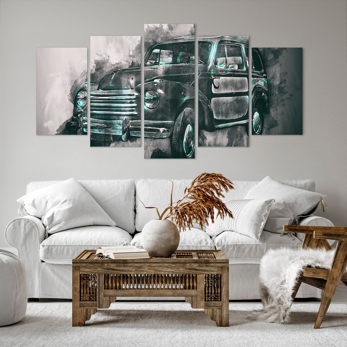 Obraz Na Płótnie - Samochód Retro  - 160X85 Cm - Ea160X85-3834