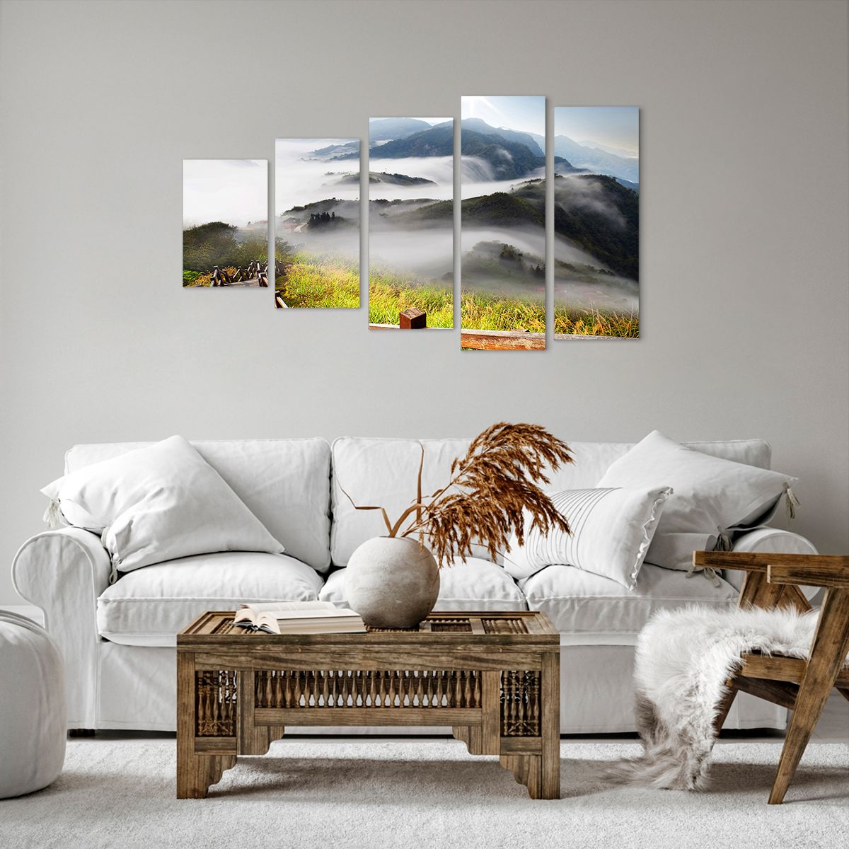 Obraz Na Płótnie - Góry Droga Mgła - 100X60 Cm - Eg100X60-2444
