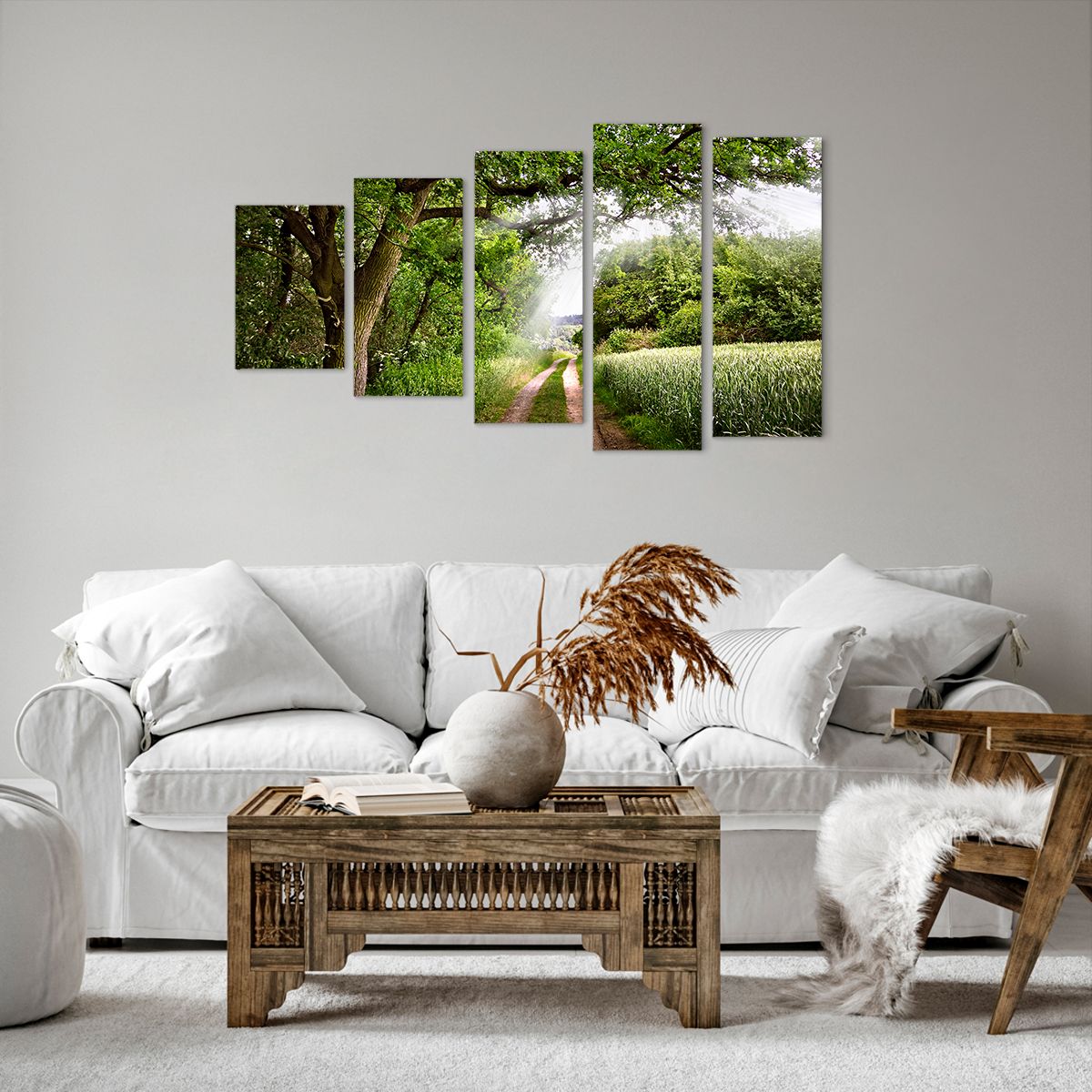 Obraz Na Płótnie - Las Pole Droga - 100X60 Cm - Eg100X60-2637