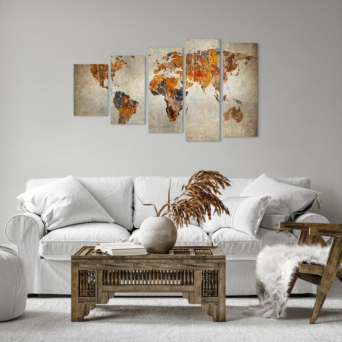 Obraz Na Płótnie - Mapa Kontynent - 100X60 Cm - Eg100X60-2783