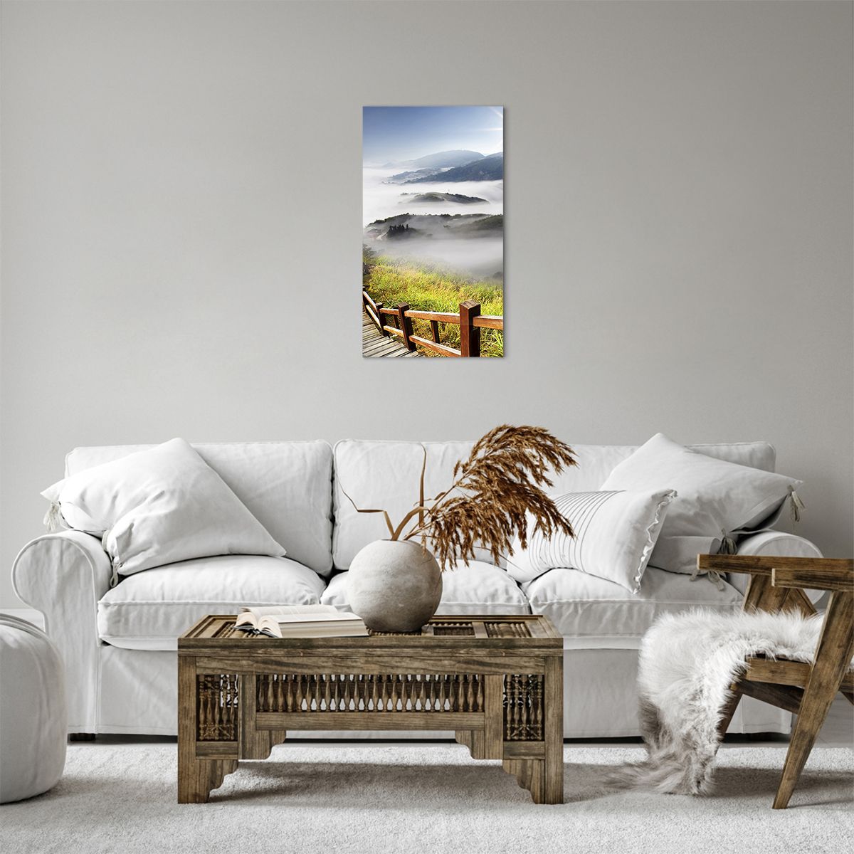 Obraz Na Płótnie - Góry Droga Mgła - 45X80 Cm - Pa45X80-2444