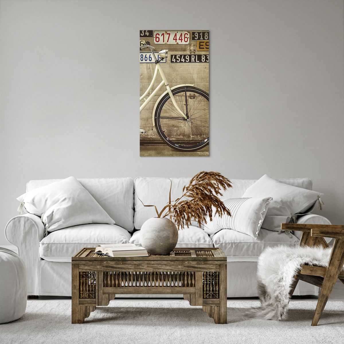 Obraz Na Płótnie - Rower Mur Tablica - 55X100 Cm - Pa55X100-3764