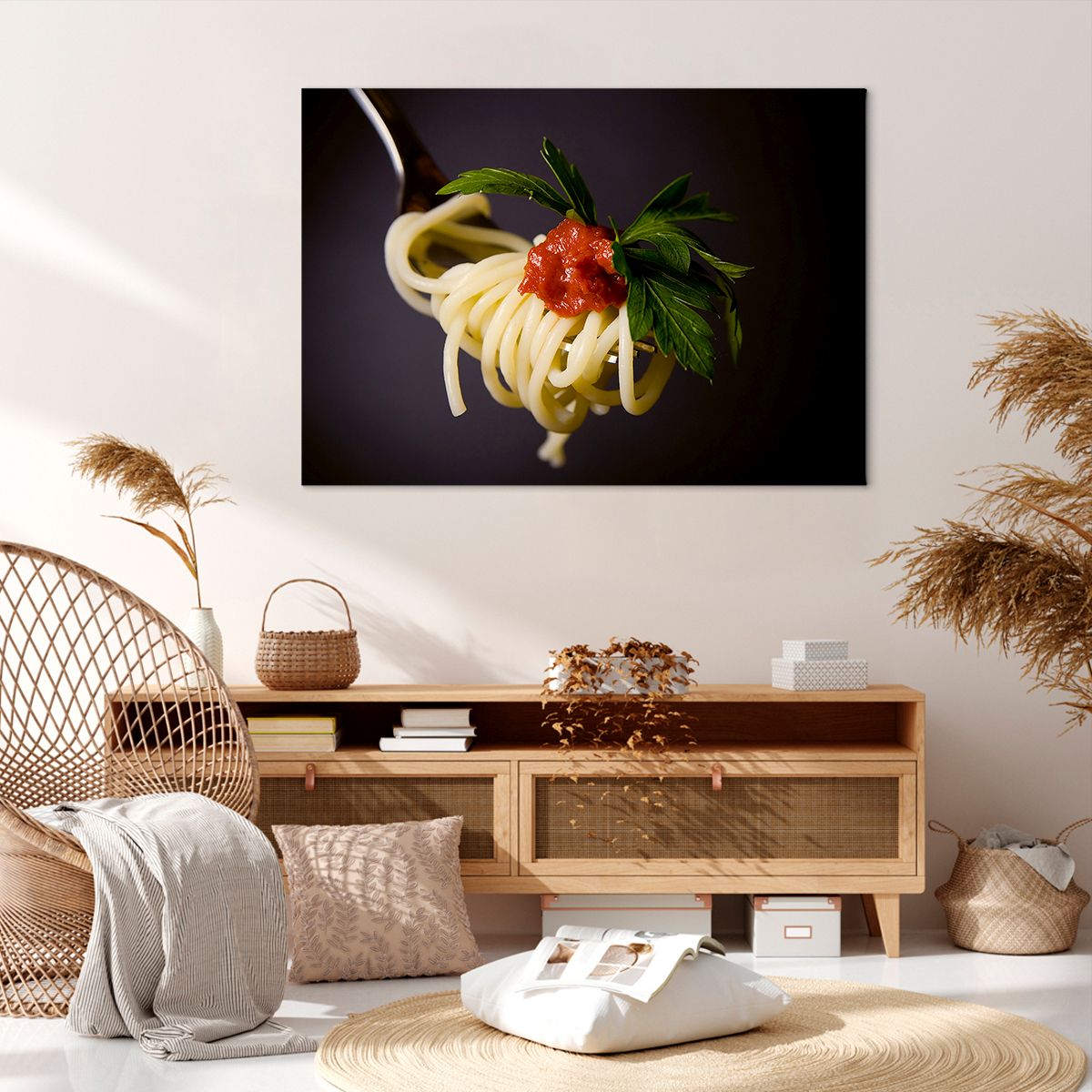 Obraz Na Płótnie - Spaghetti Sos  - 100X70 Cm - Aa100X70-1307