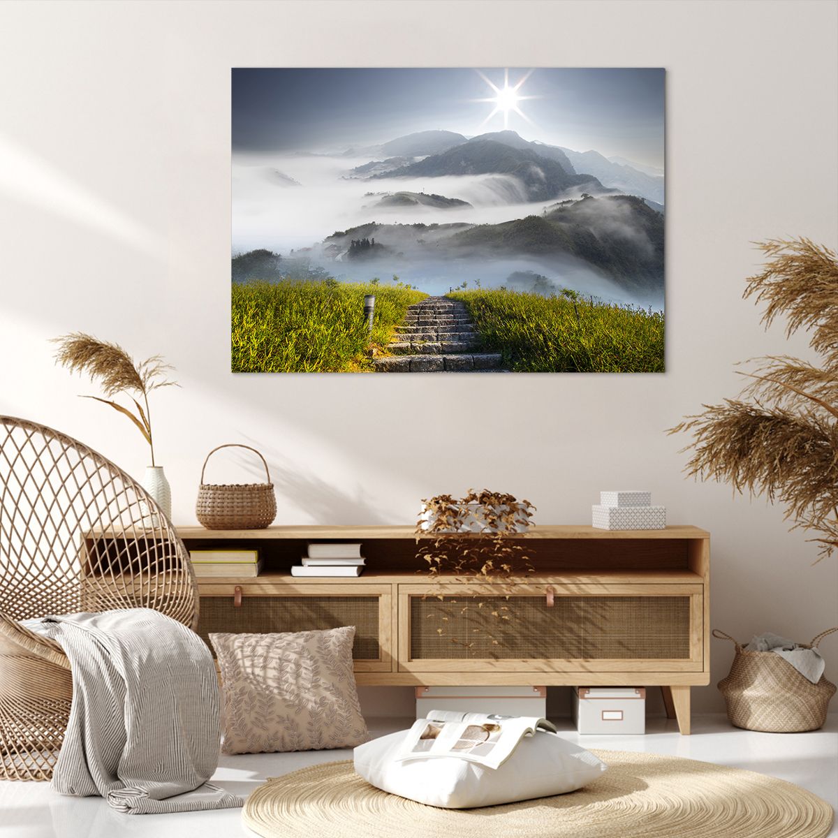 Obraz Na Płótnie - Góry Droga Mgła - 100X70 Cm - Aa100X70-2478