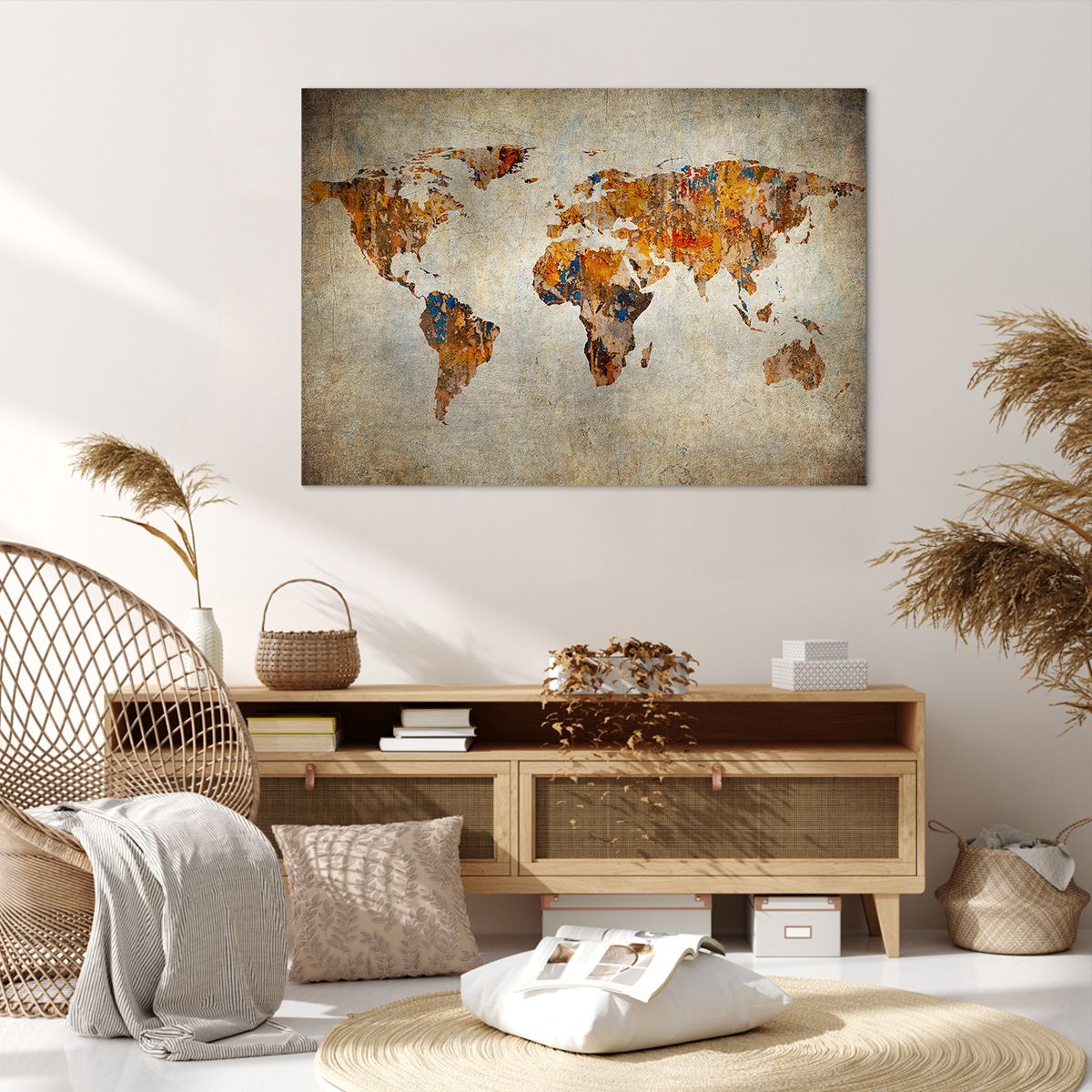 Obraz Na Płótnie - Mapa Kontynent - 100X70 Cm - Aa100X70-2783