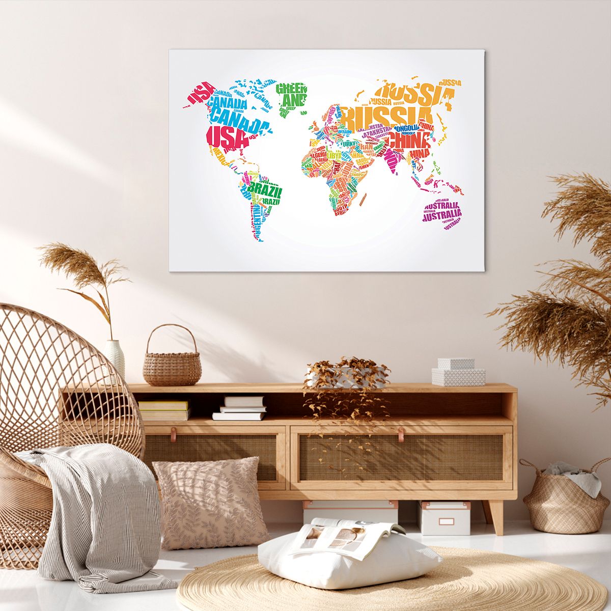 Obraz Na Płótnie - Mapa Kontynent - 100X70 Cm - Aa100X70-2860