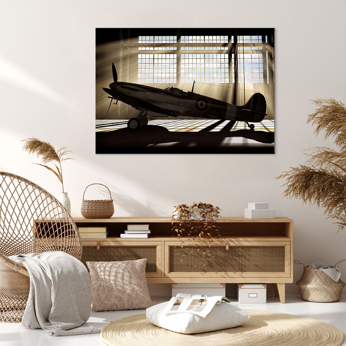 Obraz Na Płótnie - Samolot Hangar - 100X70 Cm - Aa100X70-2969