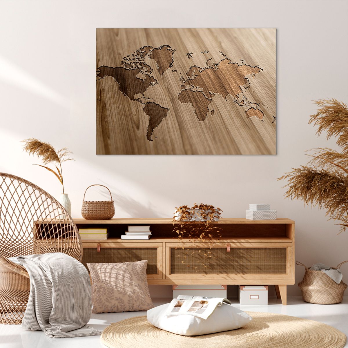 Obraz Na Płótnie - Mapa Kontynent - 100X70 Cm - Aa100X70-3042