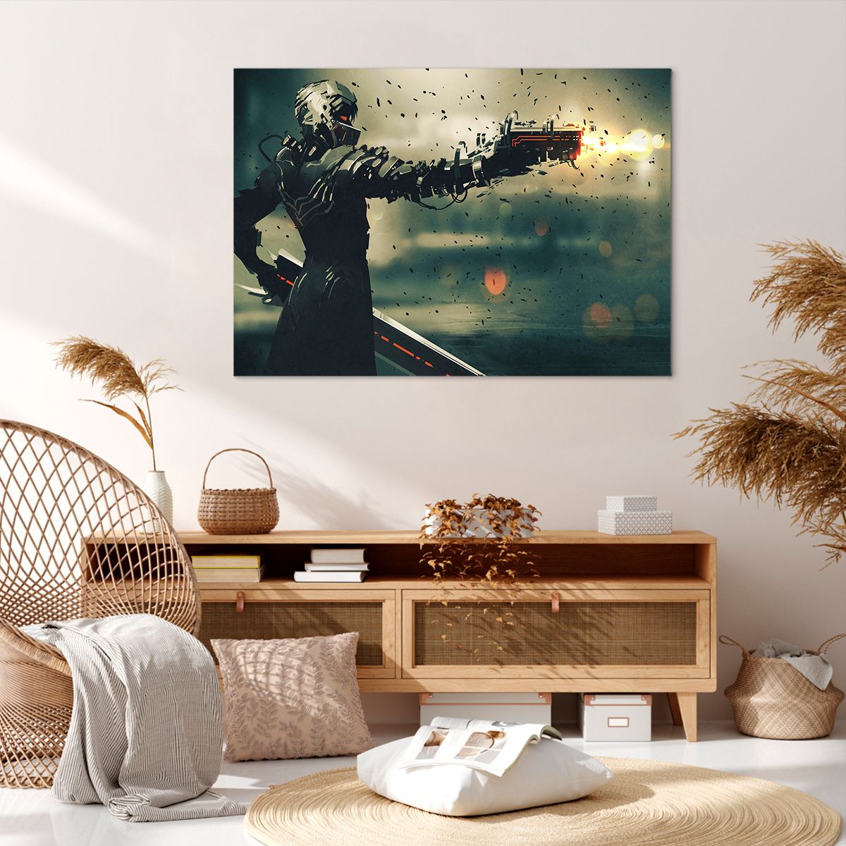 Obraz Na Płótnie - Robot Walka Broń - 100X70 Cm - Aa100X70-3196