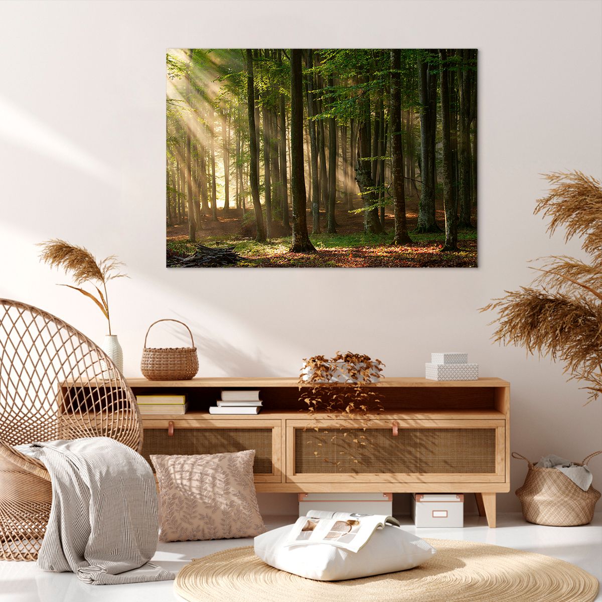 Obraz Na Płótnie - Las Drzewa Chrust - 100X70 Cm - Aa100X70-3628