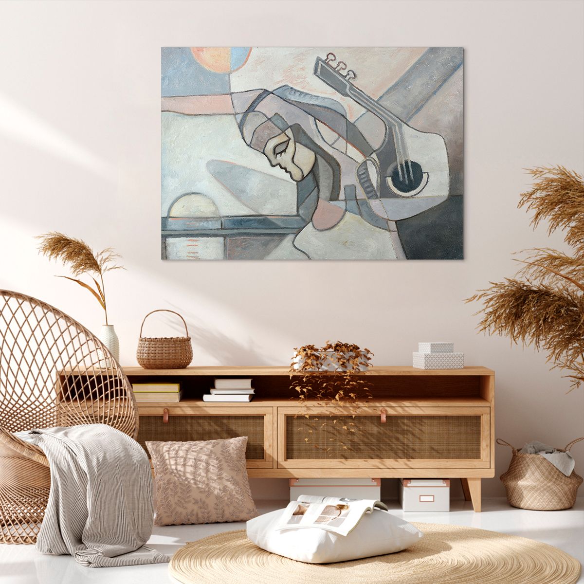Obraz Na Płótnie - Kobieta Gitara  - 100X70 Cm - Aa100X70-3739