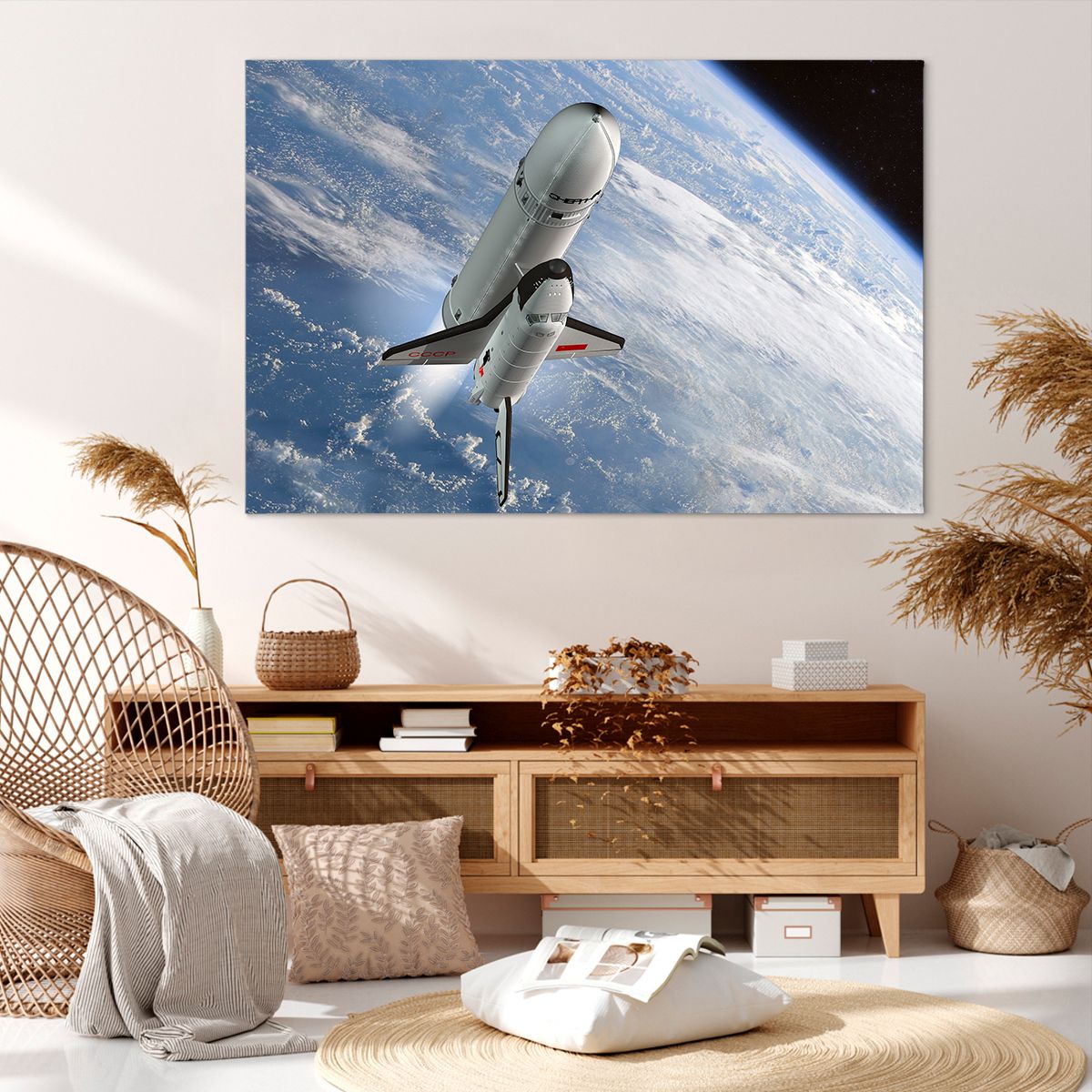 Obraz Na Płótnie - Sputnik Orbita - 120X80 Cm - Aa120X80-0496
