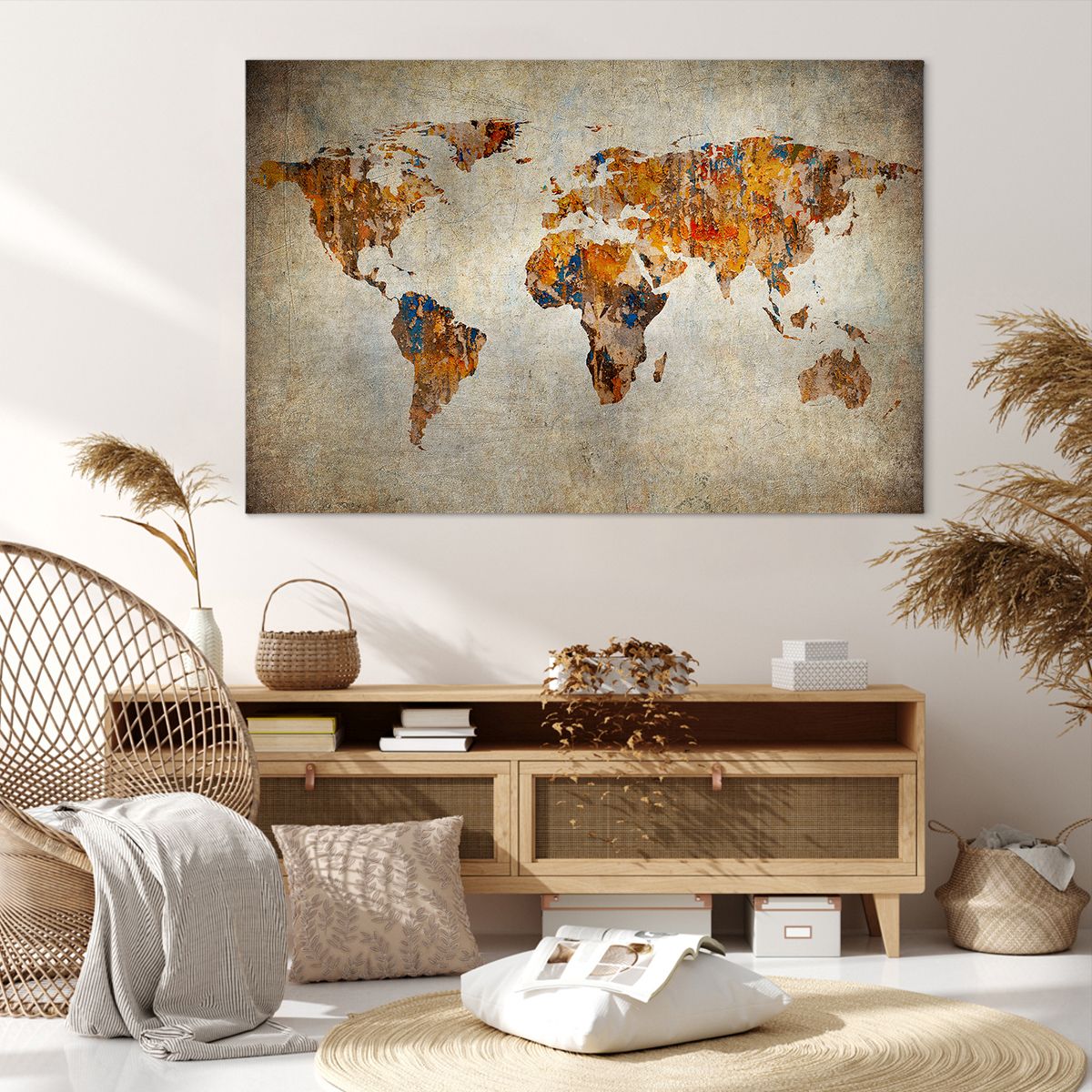 Obraz Na Płótnie - Mapa Kontynent - 120X80 Cm - Aa120X80-2783
