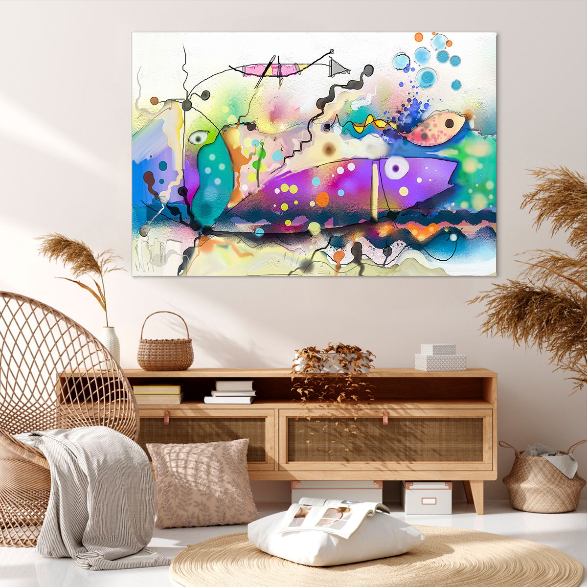 Obraz Na Płótnie - Ryby Pastele  - 120X80 Cm - Aa120X80-4096